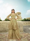 Parrot Colour Fancy Designer Latest Heavy Wedding Wear Heavy Net With Embroidery And Swarvoski Work Salwar Suit Collection 15050